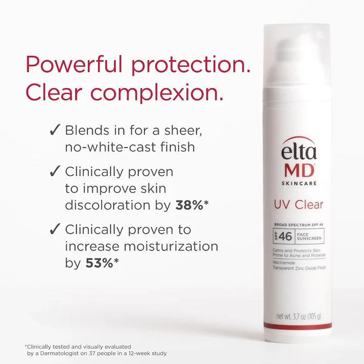 EltaMD UV Clear Broad Spectrum SPF 46 Face Sunscreen 3.7 oz / 106g | Oil-Free Facial Sunscreen for Sensitive &amp; Acne-Prone Skin | Brand New