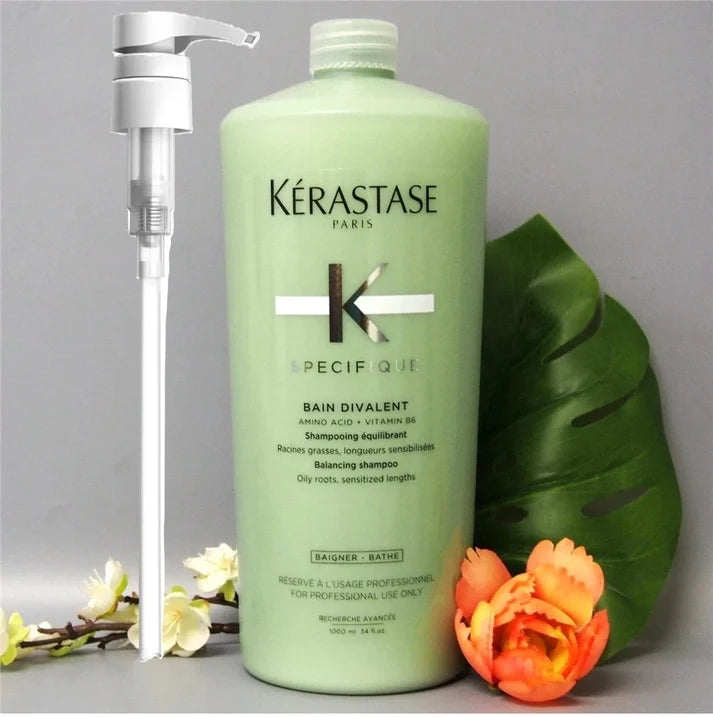 Kérastase Specifique Bain Divalent Balancing Shampoo 1000ml / 34 oz with Pump for Oily Roots &amp; Sensitized Hair