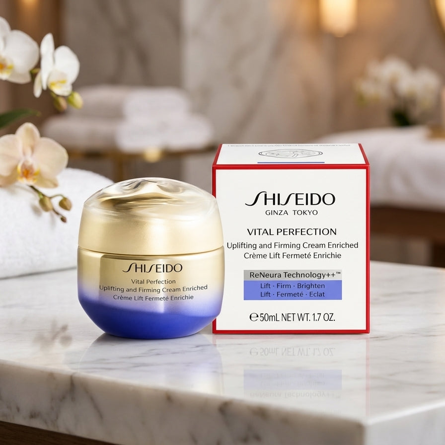 Shiseido Vital Perfection Uplifting &amp; Firming Cream Enriched 50mL / 1.7 oz | Rich Anti-Aging Face Moisturizer for Lifted, Firm &amp; Radiant Skin