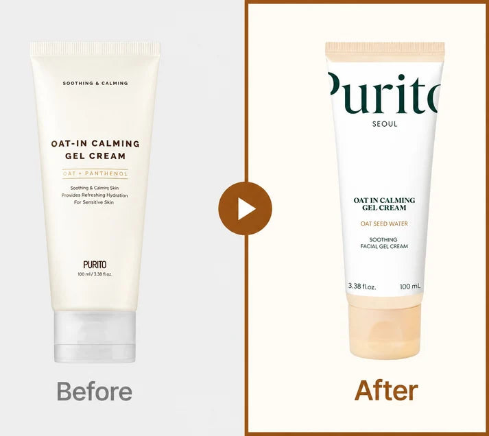 PURITO Oat-In Calming Gel Cream 100mL | Lightweight Soothing Moisturizer with 77% Oat Seed Water, Panthenol &amp; Squalane for Sensitive Skin