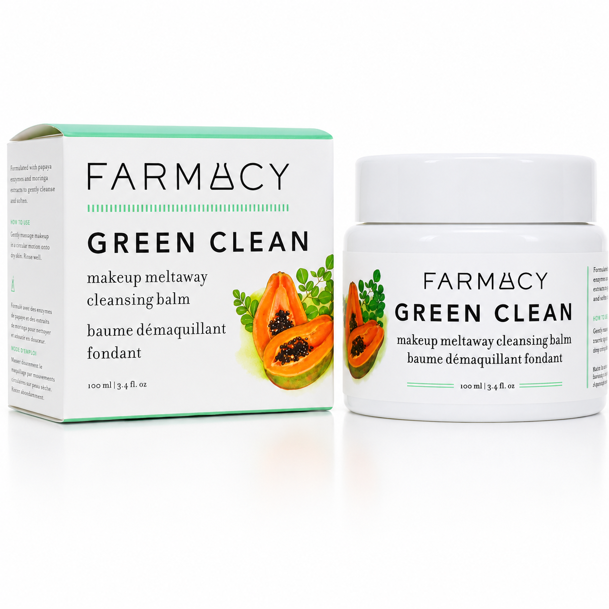 Farmacy Green Clean Makeup Meltaway Cleansing Balm 3.4 oz / 100ml | Makeup Remover &amp; Face Cleanser | Brand New