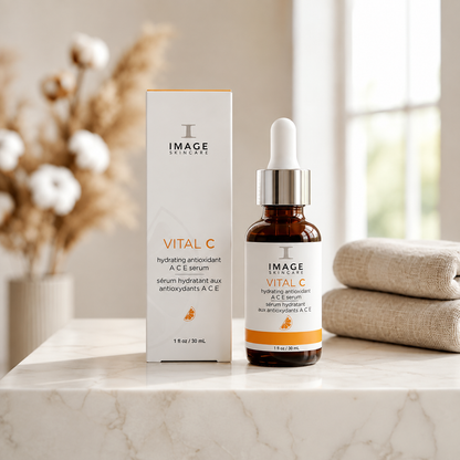 IMAGE Skincare VITAL C Hydrating Antioxidant A C E Serum 1 fl oz / 30ml Facial Serum – Brightening &amp; Hydrating – New Sealed