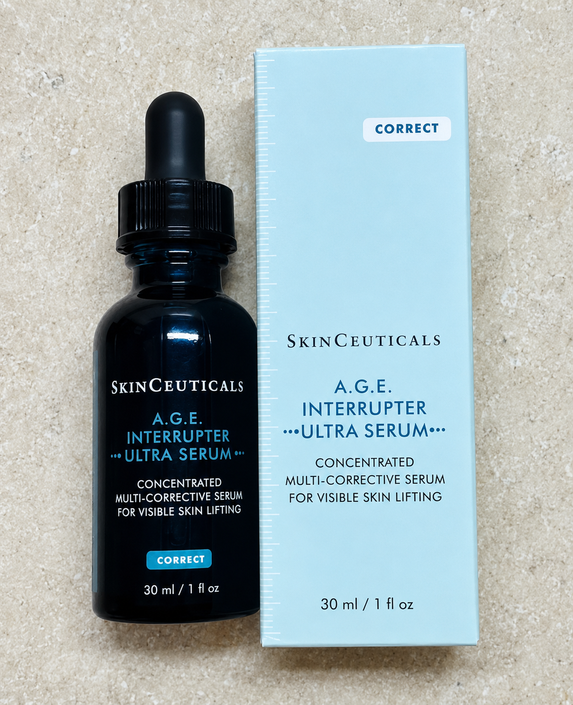 SkinCeuticals A.G.E. Interrupter Ultra Serum 1 fl oz / 30ml | Concentrated Multi-Corrective Lifting Serum | Brand New