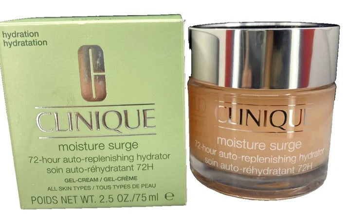 Clinique Moisture Surge 72-Hour Auto-Replenishing Hydrator Gel Cream 2.5 oz / 75ml | Oil-Free Face Moisturizer | New In Box
