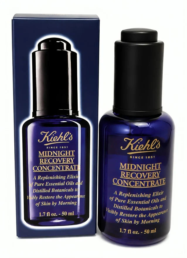Kiehl's Midnight Recovery Concentrate Facial Oil 50ml / 1.7 oz Night Serum – Replenishing Face Oil, New in Box &amp; Sealed