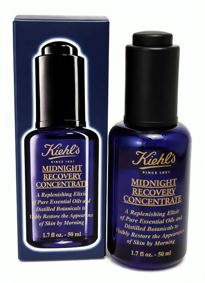 Kiehl's Midnight Recovery Concentrate Facial Oil 50ml / 1.7 oz Night Serum – Replenishing Face Oil, New in Box &amp; Sealed