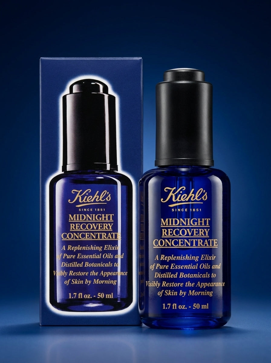 Kiehl's Midnight Recovery Concentrate Facial Oil 50ml / 1.7 oz Night Serum – Replenishing Face Oil, New in Box &amp; Sealed