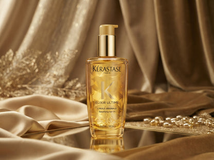 Kérastase Elixir Ultime L'Huile Original Hair Oil 3.4 oz / 100ml | Luxury Shine &amp; Frizz Control | New