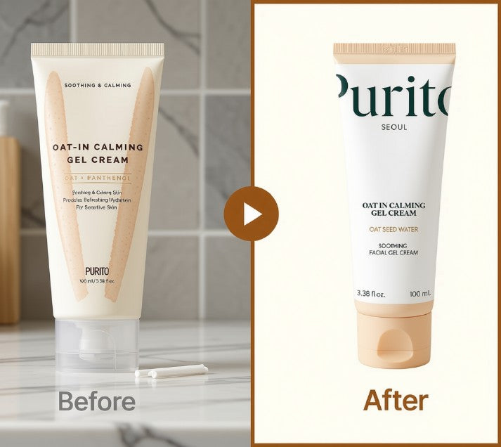 PURITO Oat-In Calming Gel Cream 100mL | Lightweight Soothing Moisturizer with 77% Oat Seed Water, Panthenol &amp; Squalane for Sensitive Skin