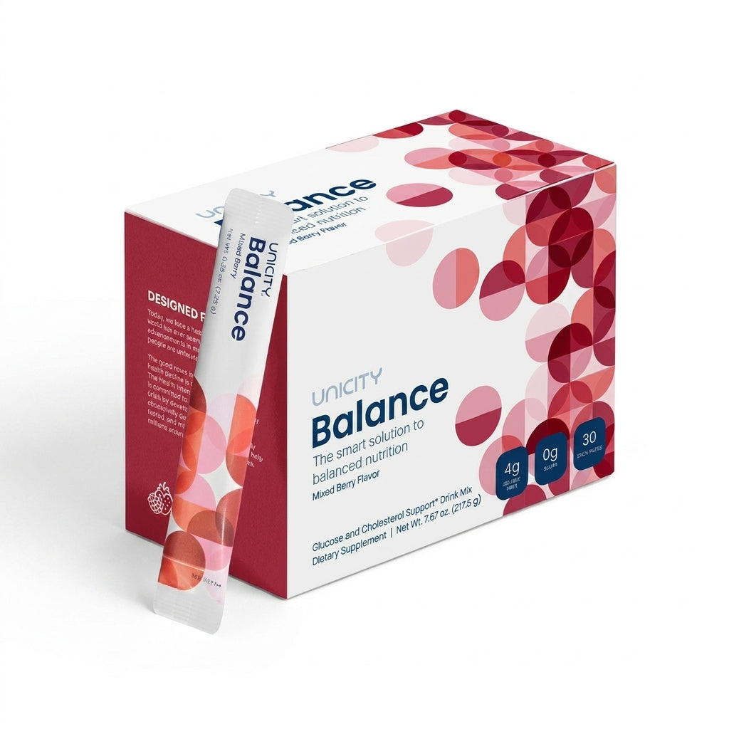 Unicity Balance Mixed Berry Dietary Fiber Supplement Drink Mix 30 Sachets | Glucose &amp; Cholesterol Support | Sugar-Free | New &amp; Sealed