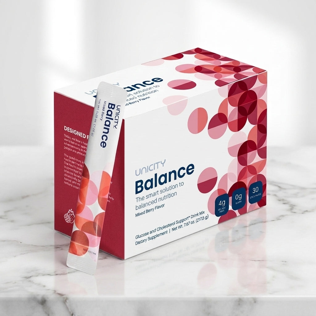 Unicity Balance Mixed Berry Dietary Fiber Supplement Drink Mix 30 Sachets | Glucose &amp; Cholesterol Support | Sugar-Free | New &amp; Sealed