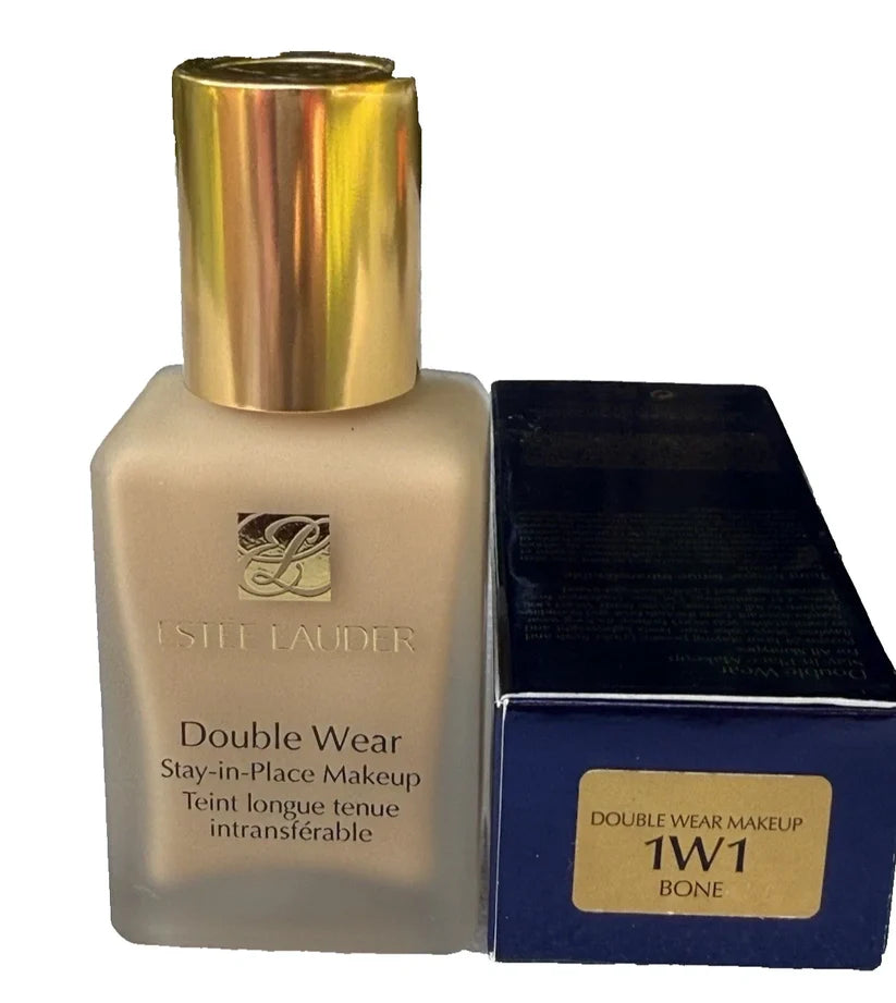 Estée Lauder Double Wear Stay-in-Place Foundation 1W1 Bone 1 oz / 30ml | 24-Hour Long-Wear Liquid Foundation | Brand New