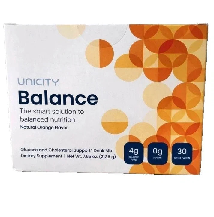 Unicity Balance Orange Fiber Supplement Drink Mix 30 Stick Packs | Glucose &amp; Cholesterol Support | Natural Orange Flavor | New &amp; Sealed